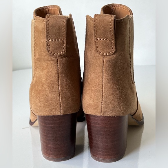 J.Crew Rory Tan Microsuede Heeled Ankle Boots Booties Size 6 - Picture 3 of 15